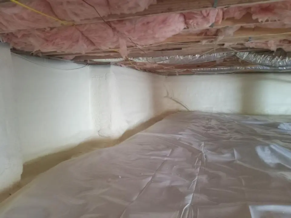Crawl space encapsulation with closed-cell spray foam for Spray Foam Roofing in D'Iberville